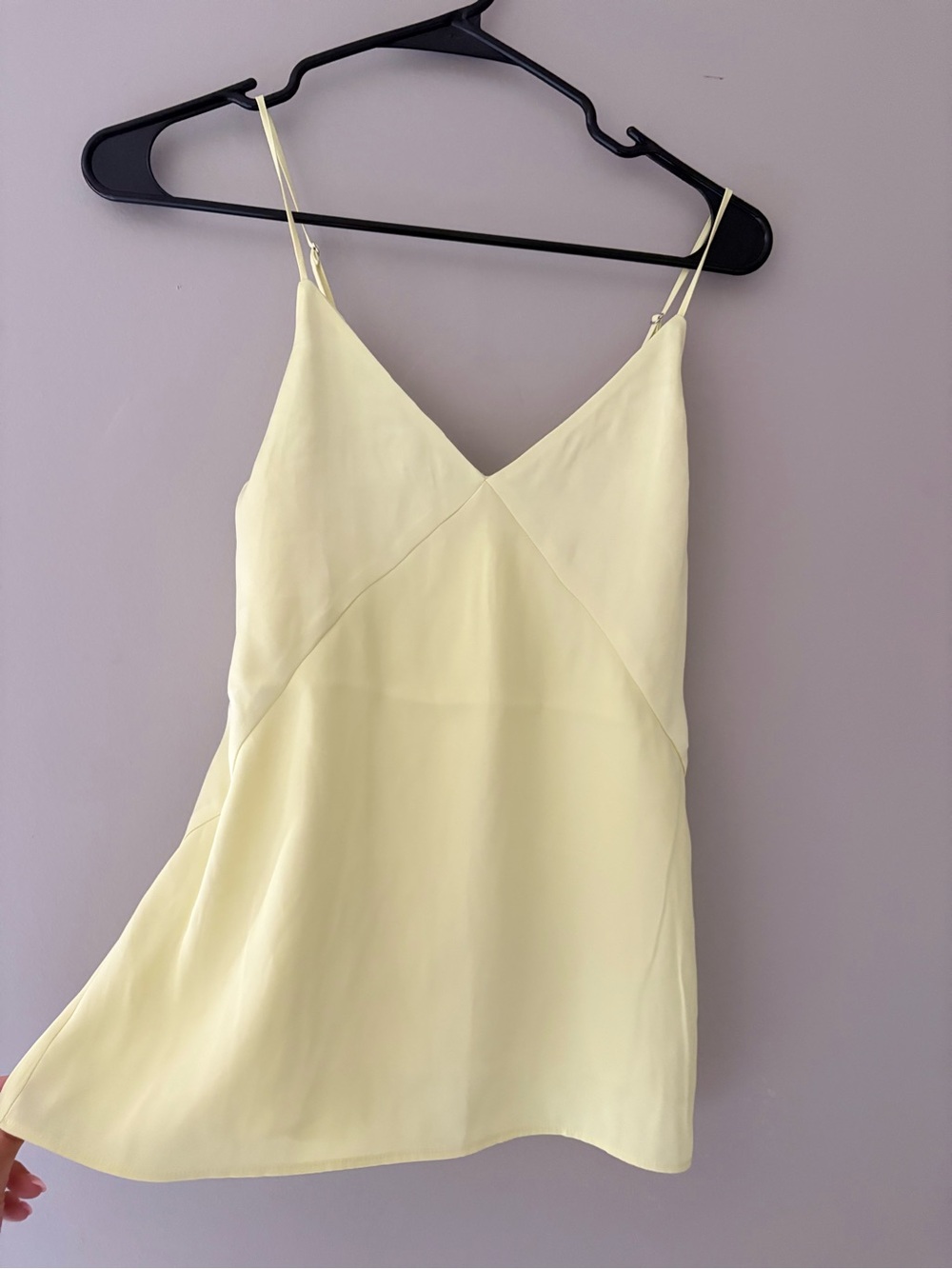 Express Women’s Greenish Yellow Satin Like Cami Top